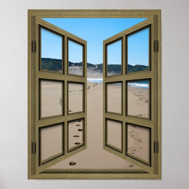 Póster Poster de puerta de entrada en la playa 6 panel (Frente)