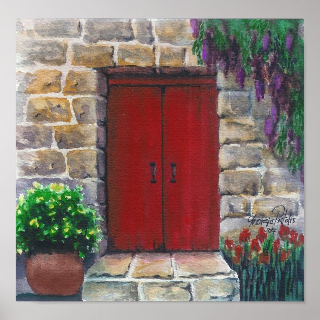 Póster poster de puerta roja (Frente)