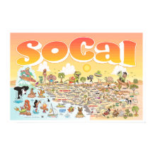 poster de puesta de sol de SoCal 24X16