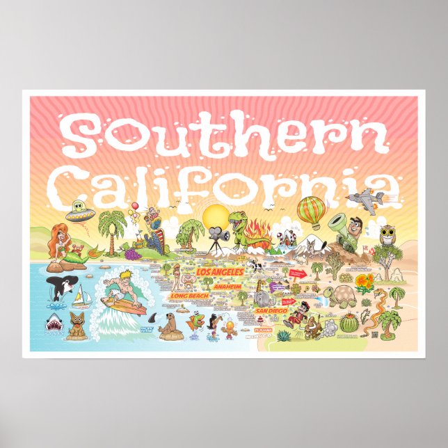 Póster poster de puesta de sol de SoCal 24X16 (Frente)