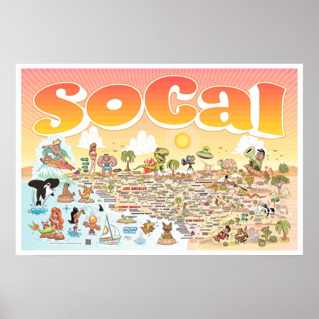 Póster poster de puesta de sol de SoCal 24X16 (Frente)