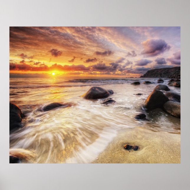 Póster Poster de puesta de sol en movimiento (Frente)