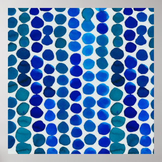 Póster Poster de puntos en azul