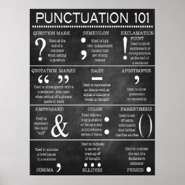 Póster Poster de puntuación de gramática en inglés