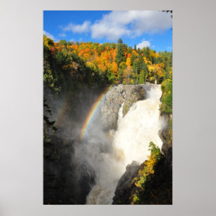 Póster Poster de Quebec del arco iris de la cascada de