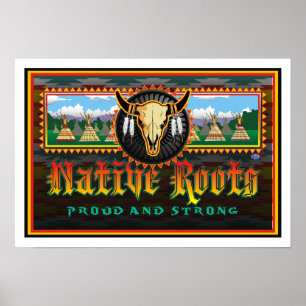 Póster Poster de raíces nativas