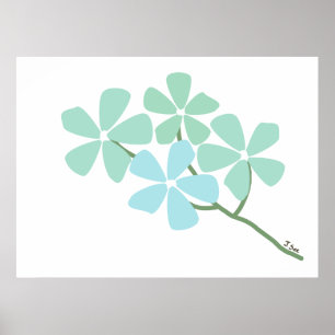 Póster Poster de ramas de flores de invierno