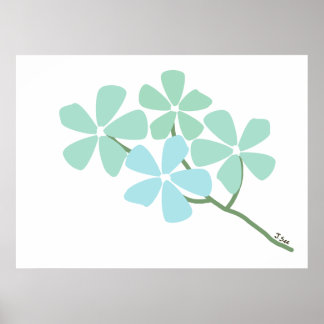 Póster Poster de ramas de flores de invierno