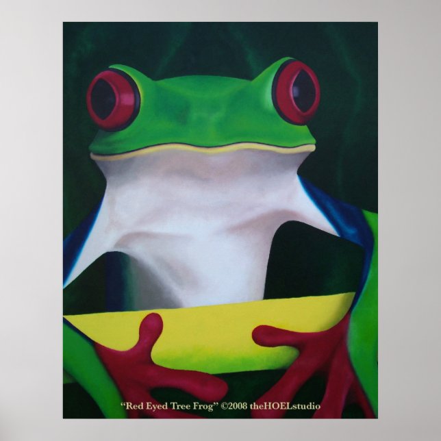 Póster Poster de rana de árbol rojo de ojos (Frente)