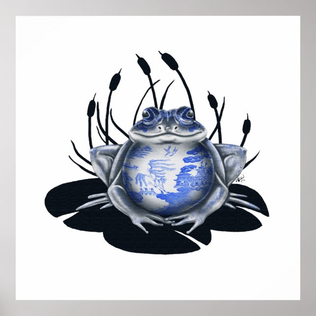Póster Poster de Rana de toro salvaje azul (Frente)