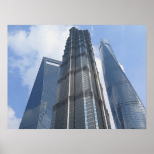 Póster Poster de rascacielos de Shanghai