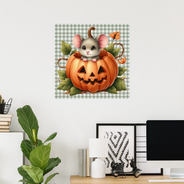 Póster Poster de ratón de Halloween (Oficina en casa)