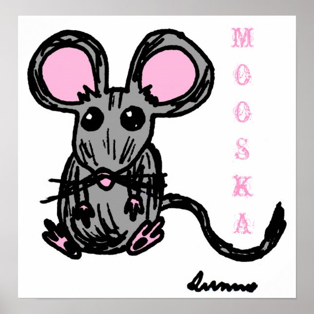 Póster Poster de ratón de Mooska Cute (Frente)