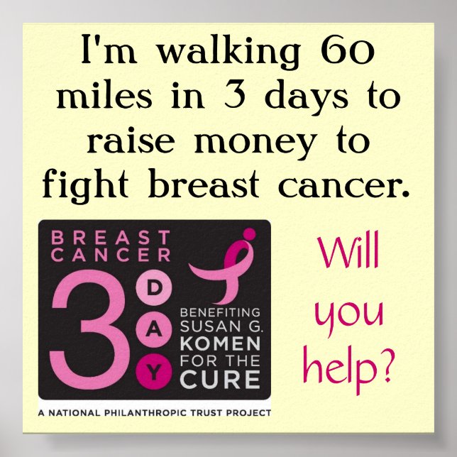 Póster poster de recaudación de fondos de 3 días (Frente)