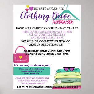 Póster poster de recaudación de fondos de la escuela PTA 