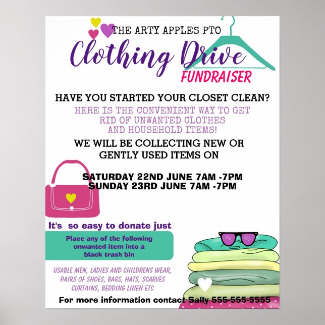 Póster poster de recaudación de fondos de la escuela PTA  (Frente)