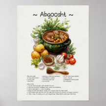 Poster de Recetas Abgoosht - Ilustracion de Comida