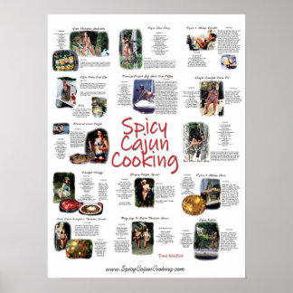 Póster Poster de recetas de cocina de cajún picante