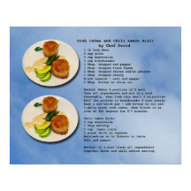 Poster de recetas de pasteles de cangrejo