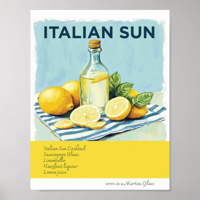 Póster Poster de recetas de sol italiano (Frente)