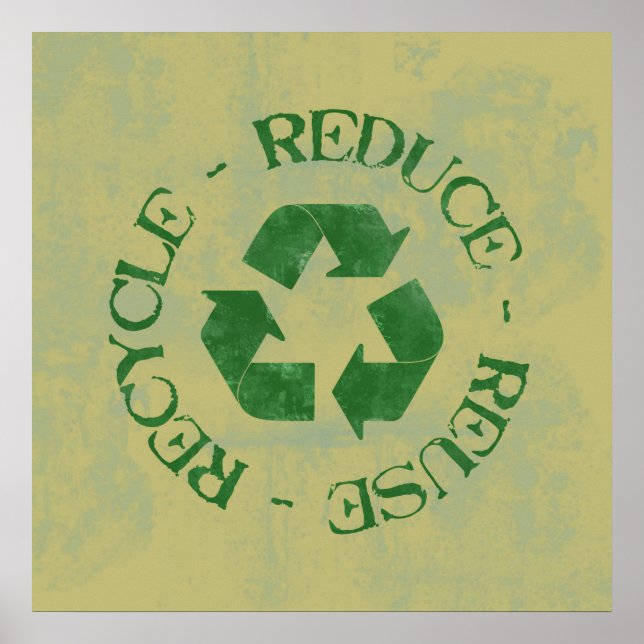 Póster Poster de reciclaje de reducción de reutilización  (Frente)
