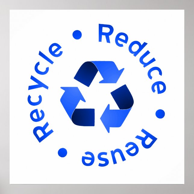 Póster Poster de reciclaje de Reutilización de Blue Reduc (Frente)