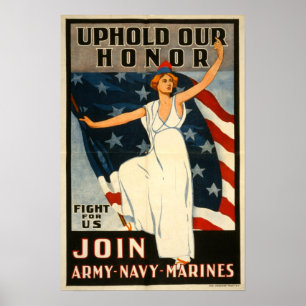 Póster Poster de reclutamiento americano de WWI