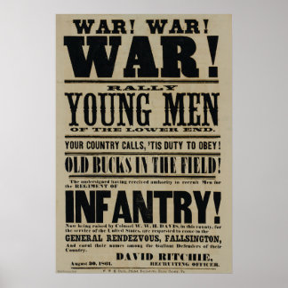 Póster Poster de reclutamiento de guerra civil