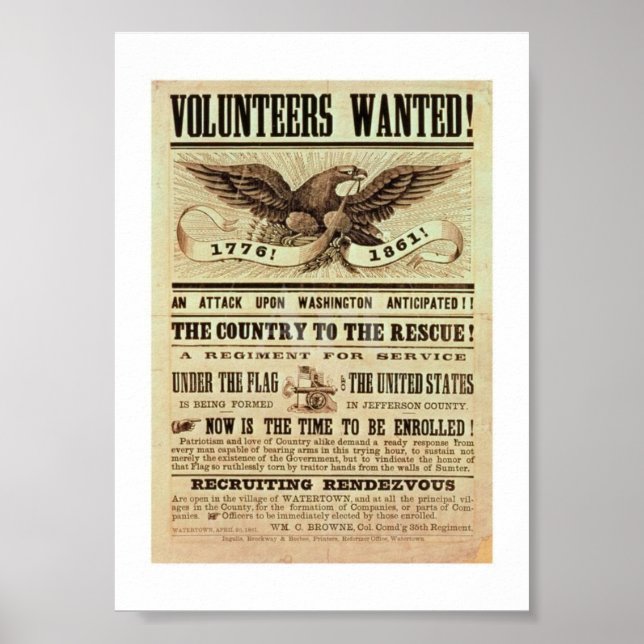 Póster Poster de reclutamiento de guerra civil (Frente)