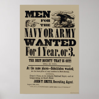 Póster Poster de reclutamiento de guerra civil
