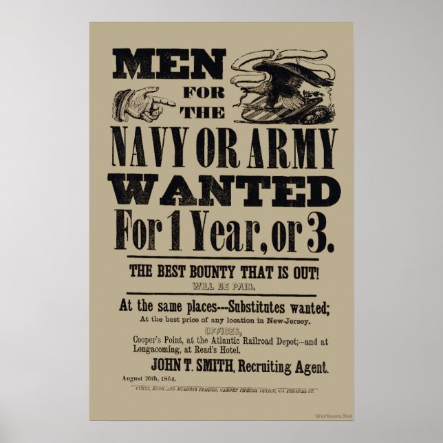 Póster Poster de reclutamiento de guerra civil (Frente)