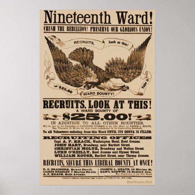 Póster Poster de reclutamiento de guerra civil (Frente)