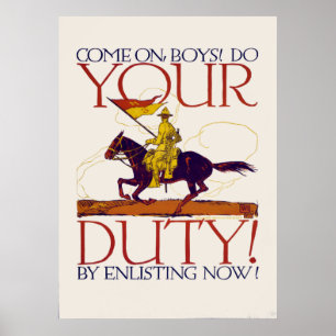 Póster Poster de reclutamiento de la Primera Guerra Mundi