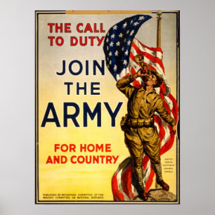 Póster Poster de reclutamiento de la WWI en Estados Unido