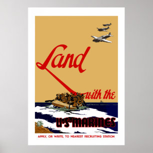 Póster Poster de Reclutamiento Marítimo de Estados Unidos