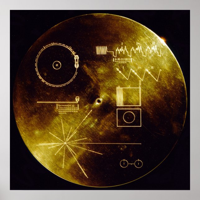 Póster Poster de récords dorados de Voyager (Frente)
