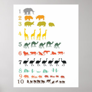 Póster Poster de recuento de Safari Africano
