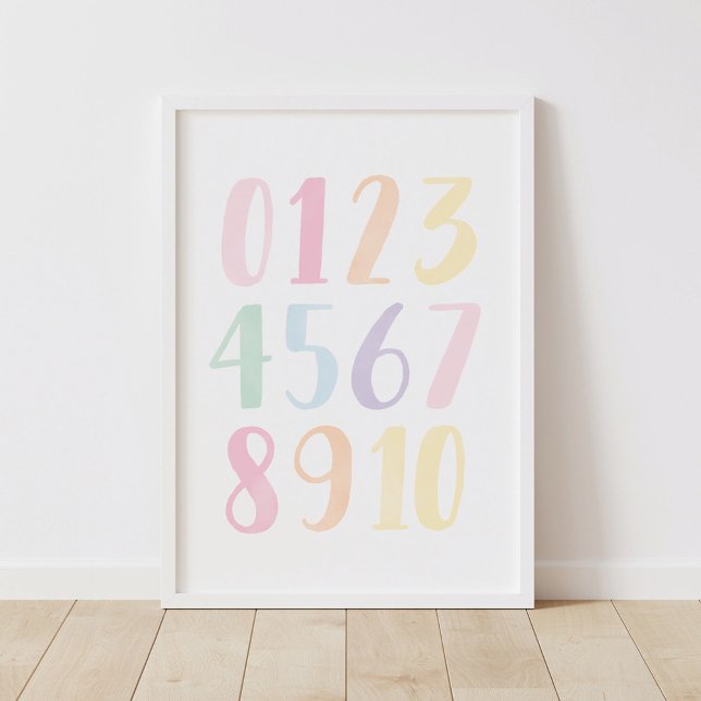 Póster Poster de recuento educativo de números Pastel (Subido por el creador)