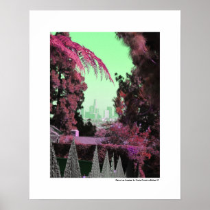 Póster Poster de recuerdos del centro de los Ángeles Retr