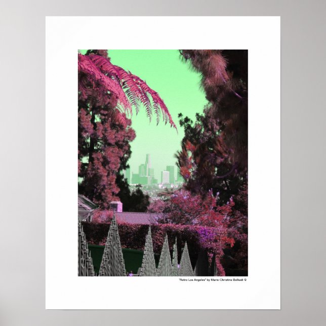 Póster Poster de recuerdos del centro de los Ángeles Retr (Frente)