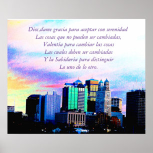 Póster Poster de recuperación-oración de la serenidad/esp