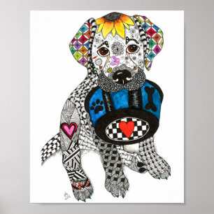 Póster Poster de recuperador de labradores lindo y colori