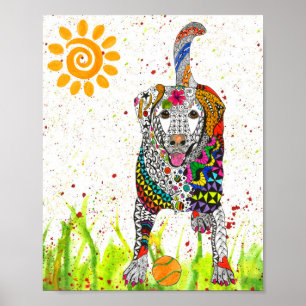 Póster Poster de recuperador de labradores lindo y colori