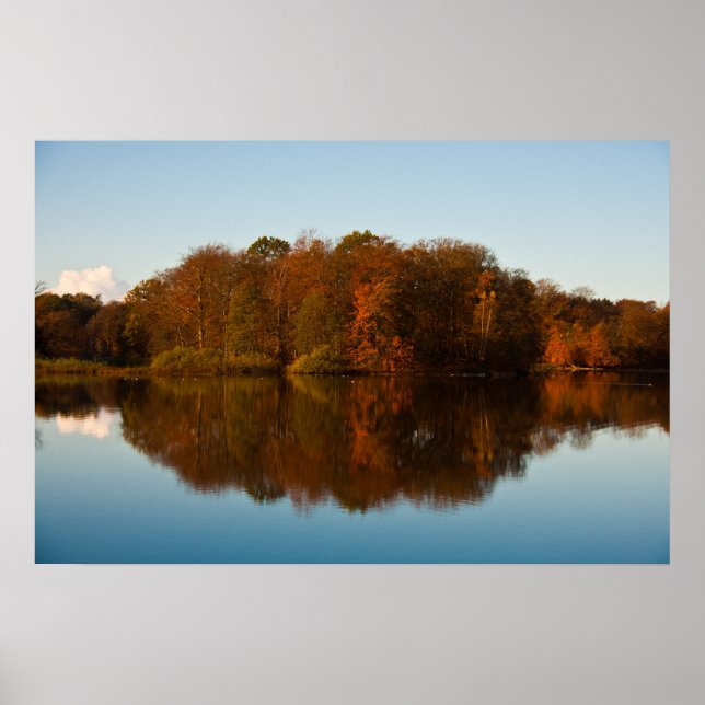 Póster Poster de reflecciones del lago de otoño (Frente)