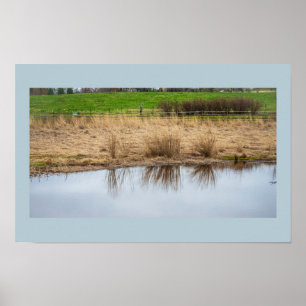 Póster Poster de reflexión de paisaje acuático
