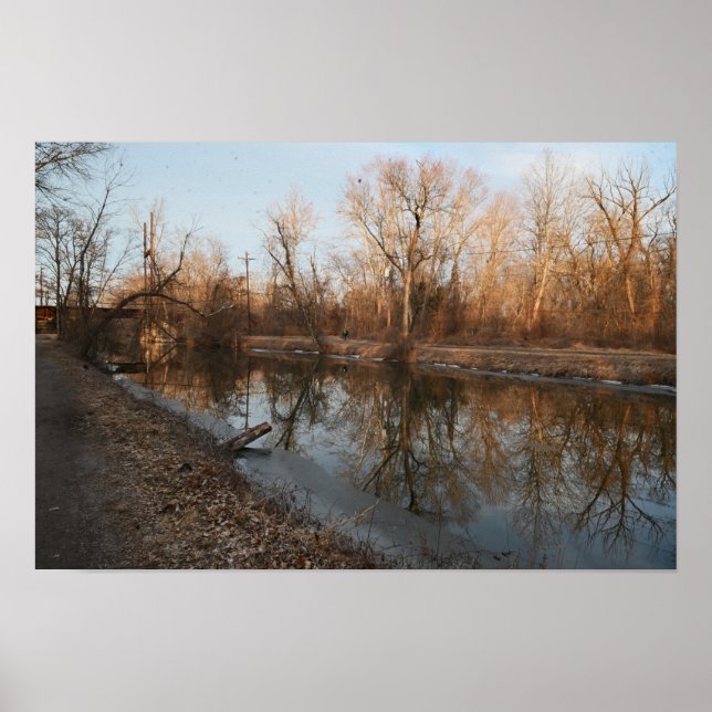 Póster Poster de reflexión sobre el paisaje acuático de i (Frente)