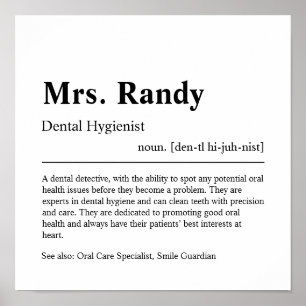 Póster Poster de regalo personalizado de higienista denta