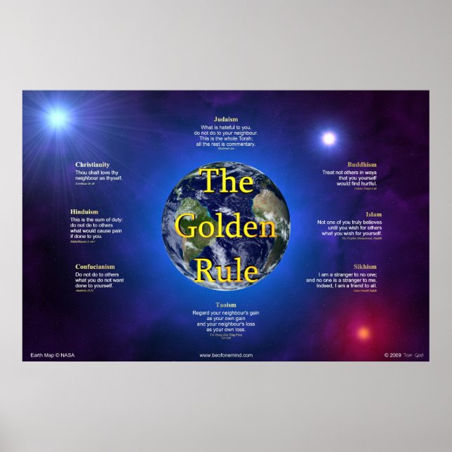 Póster Poster de regla de oro (horizontal) (Frente)