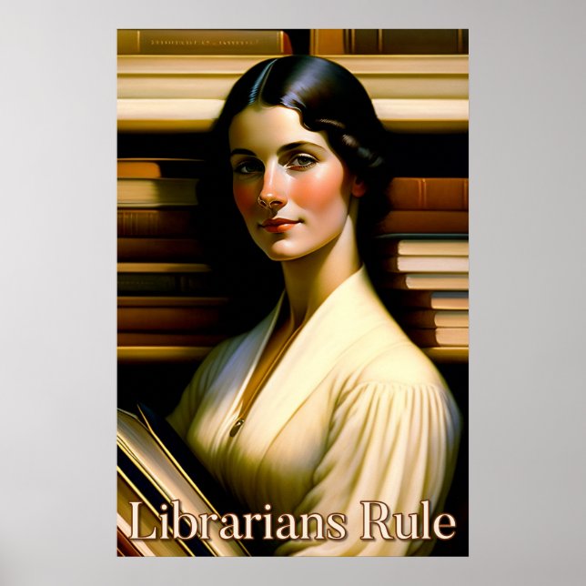 Póster Poster de reglas bibliotecarias (Frente)
