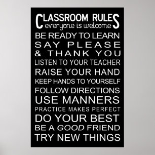 Póster Poster de reglas de aula